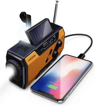 FosPower Emergency Solar Hand Crank Portable Radio for Emergencies