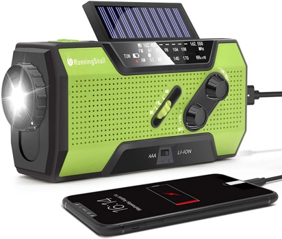 RunningSnail Solar Crank Radio for Emergencies