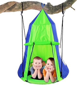 SereneLife Kids Hanging Chair Tent Saucer Swings