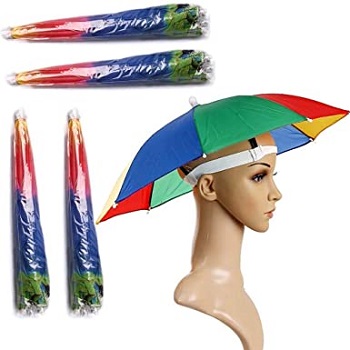 4 Pack Hands Free Umbrella Hat