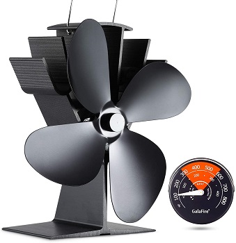 GALAFIRE [2 Years] 122°F Start Silent Heat Powered Wood Stove Fan