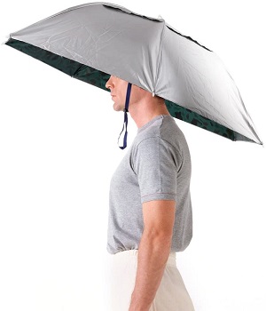 Luwint 36 Diameter Elastic Fishing Gardening Folding Hands Free Umbrella Hat Headwear